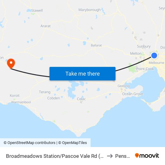 Broadmeadows Station/Pascoe Vale Rd (Broadmeadows) to Penshurst map