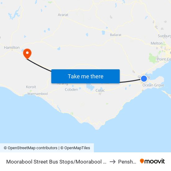 Moorabool Street Bus Stops/Moorabool St (Geelong) to Penshurst map