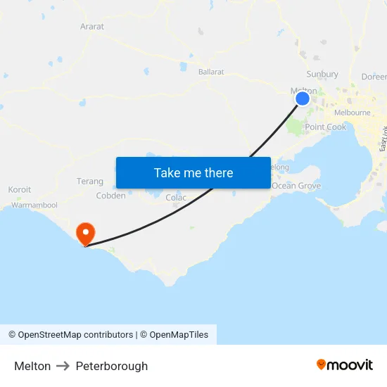 Melton to Peterborough map