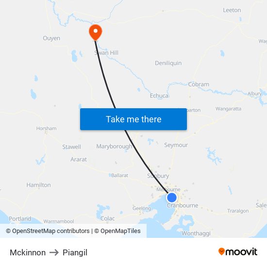 Mckinnon to Piangil map