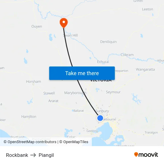 Rockbank to Piangil map