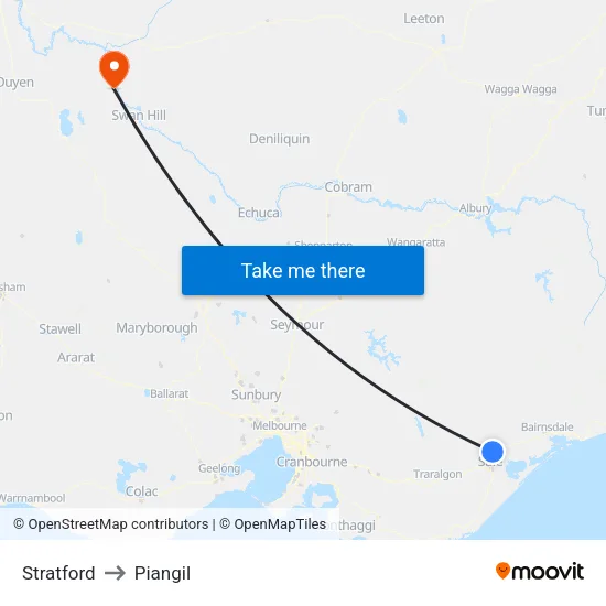 Stratford to Piangil map