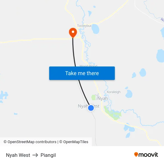 Nyah West to Piangil map
