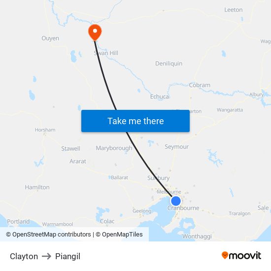 Clayton to Piangil map
