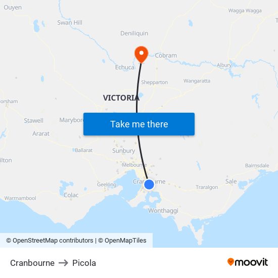 Cranbourne to Picola map