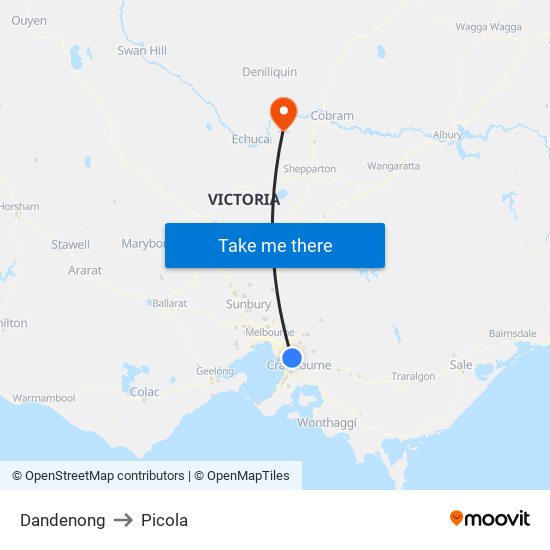 Dandenong to Picola map