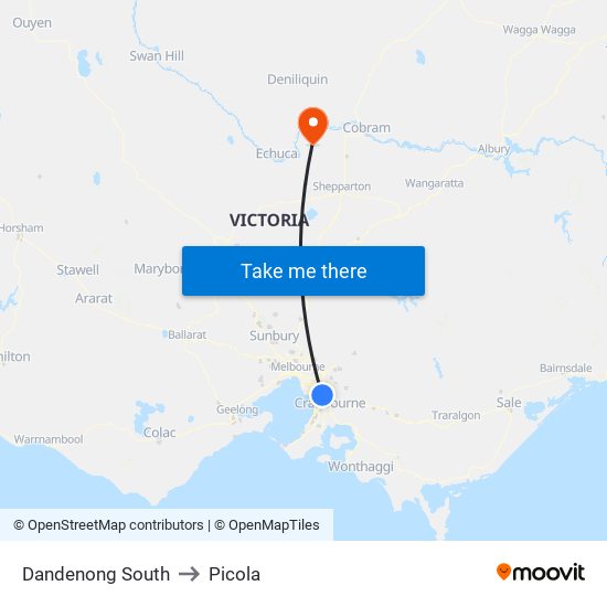 Dandenong South to Picola map