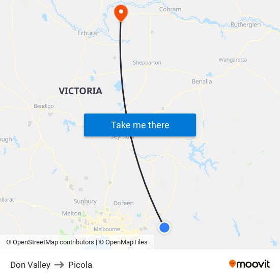 Don Valley to Picola map