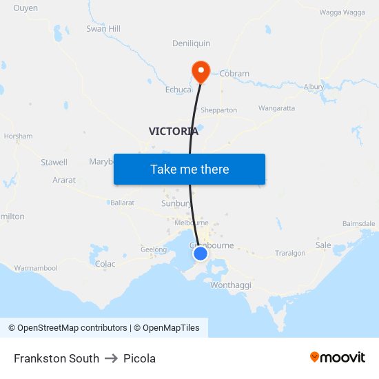 Frankston South to Picola map