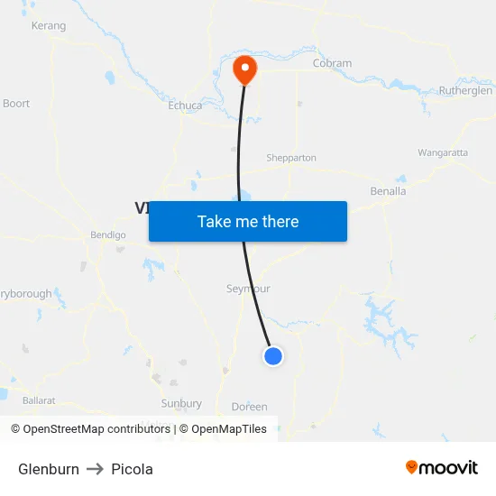 Glenburn to Picola map
