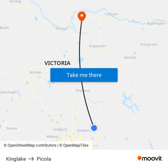 Kinglake to Picola map