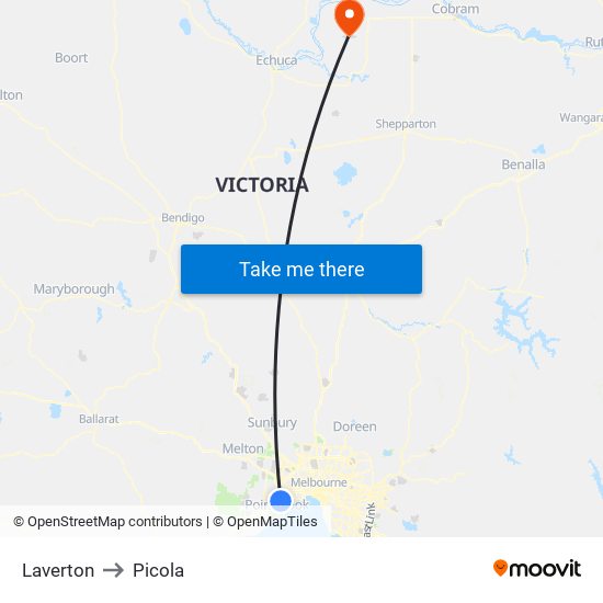 Laverton to Picola map