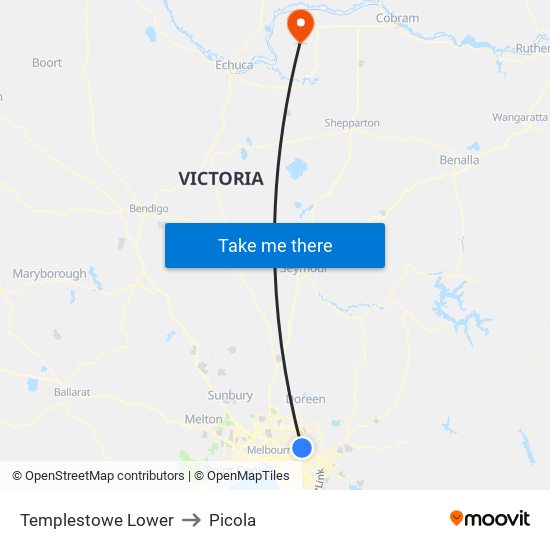 Templestowe Lower to Picola map