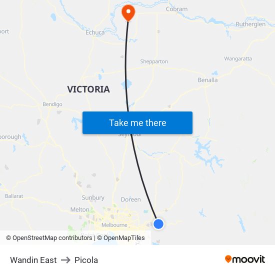 Wandin East to Picola map