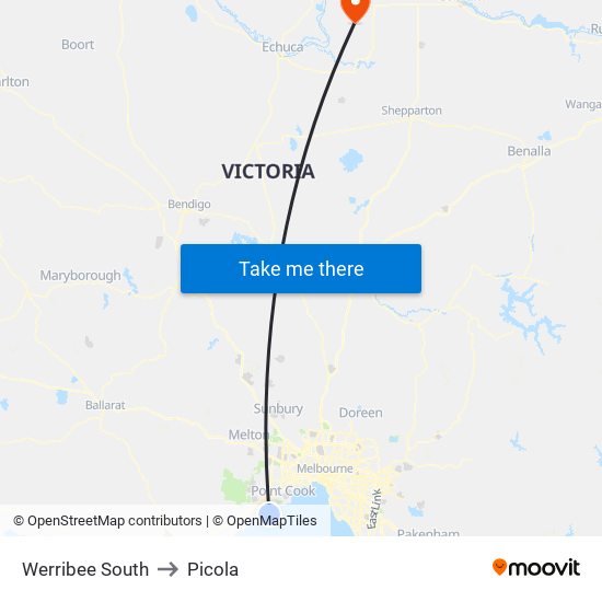 Werribee South to Picola map