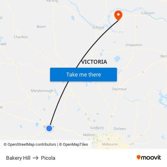 Bakery Hill to Picola map