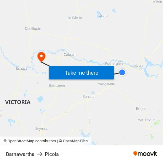 Barnawartha to Picola map