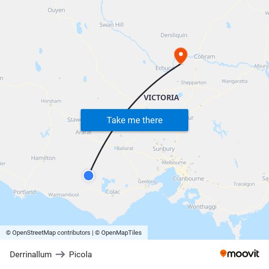 Derrinallum to Picola map