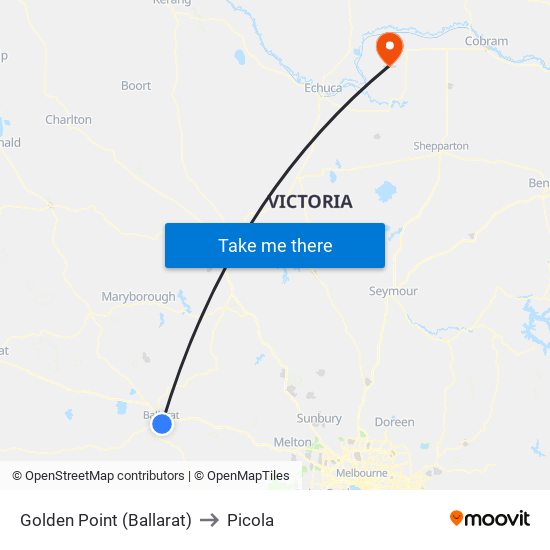 Golden Point (Ballarat) to Picola map