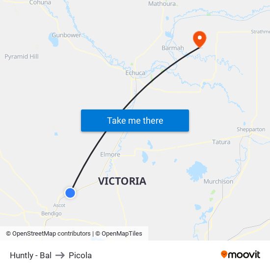 Huntly - Bal to Picola map