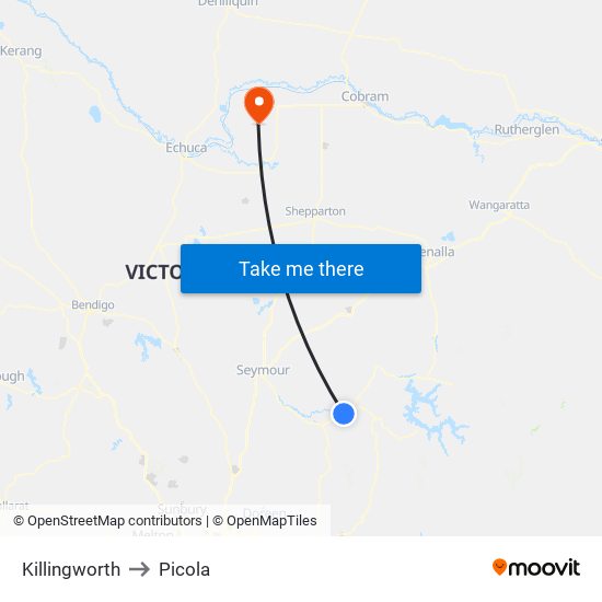 Killingworth to Picola map