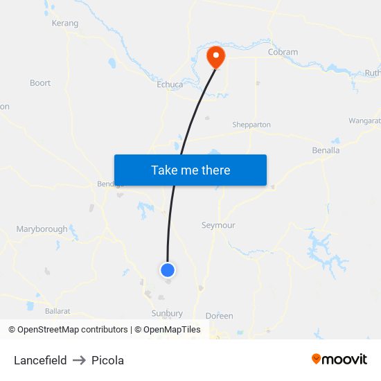 Lancefield to Picola map