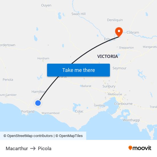 Macarthur to Picola map