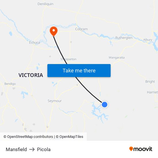 Mansfield to Picola map