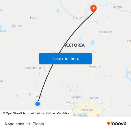 Napoleons to Picola map