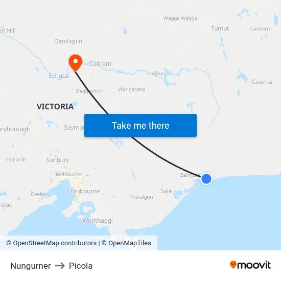 Nungurner to Picola map