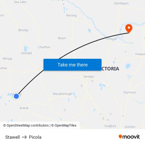 Stawell to Picola map