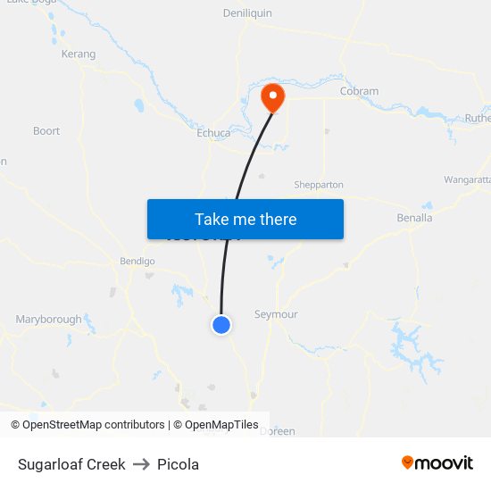 Sugarloaf Creek to Picola map