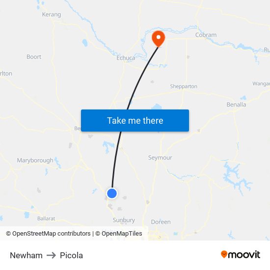 Newham to Picola map