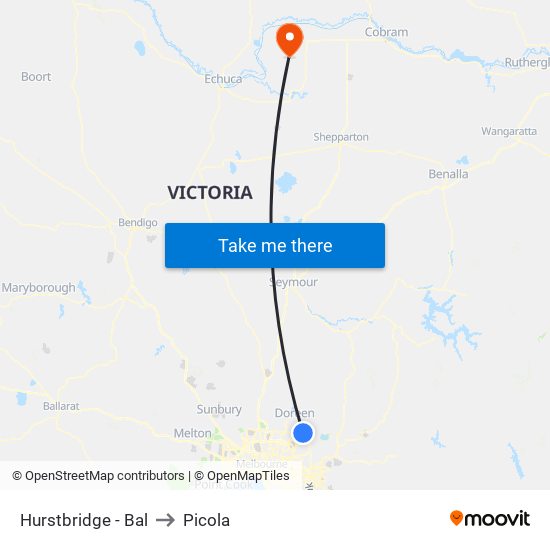 Hurstbridge - Bal to Picola map