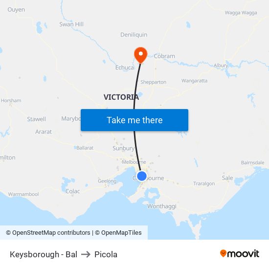 Keysborough - Bal to Picola map