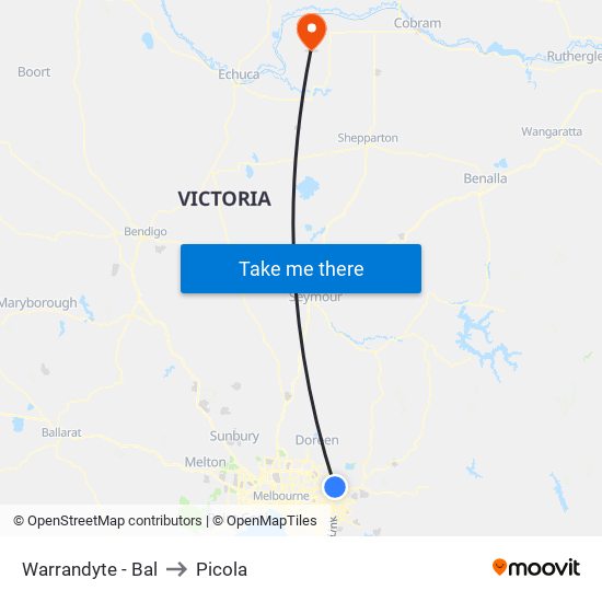 Warrandyte - Bal to Picola map