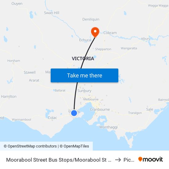 Moorabool Street Bus Stops/Moorabool St (Geelong) to Picola map