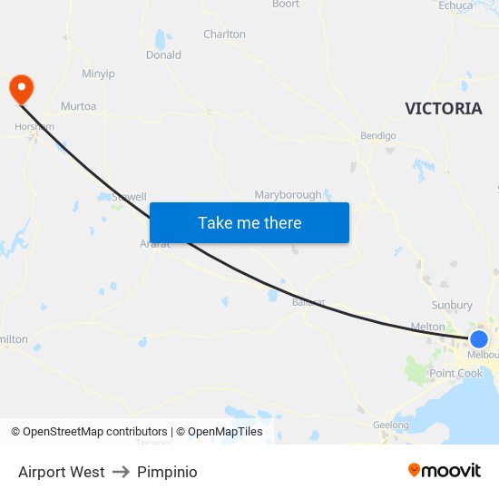 Airport West to Pimpinio map