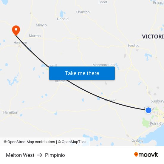 Melton West to Pimpinio map