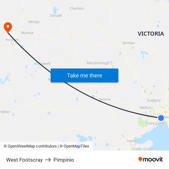 West Footscray to Pimpinio map