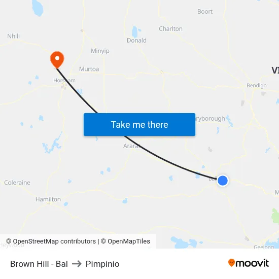Brown Hill - Bal to Pimpinio map