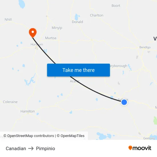 Canadian to Pimpinio map