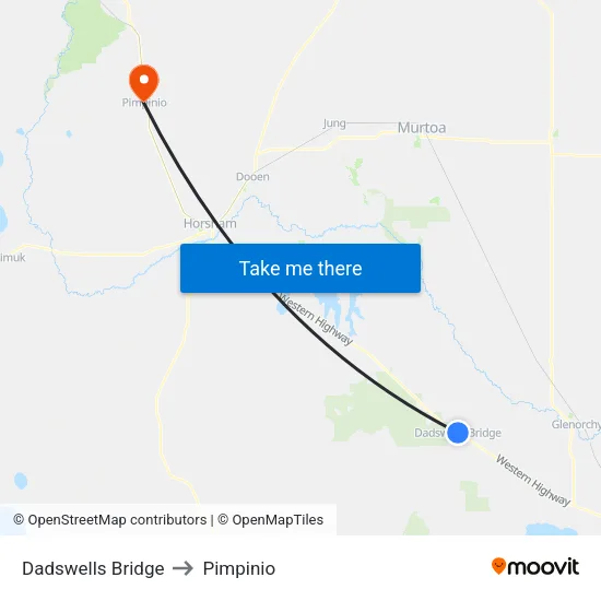 Dadswells Bridge to Pimpinio map