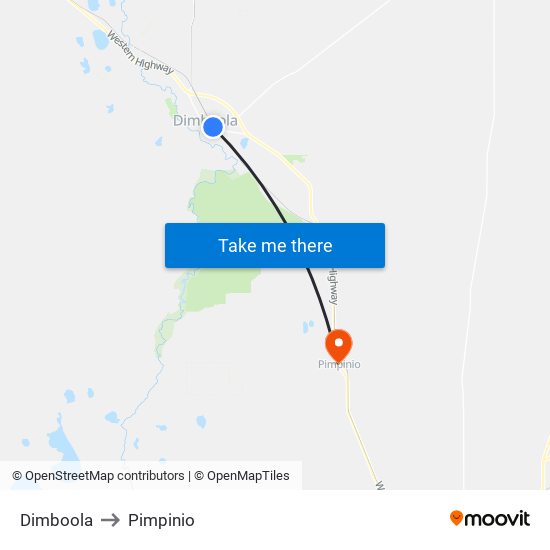 Dimboola to Pimpinio map