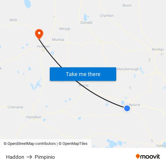 Haddon to Pimpinio map