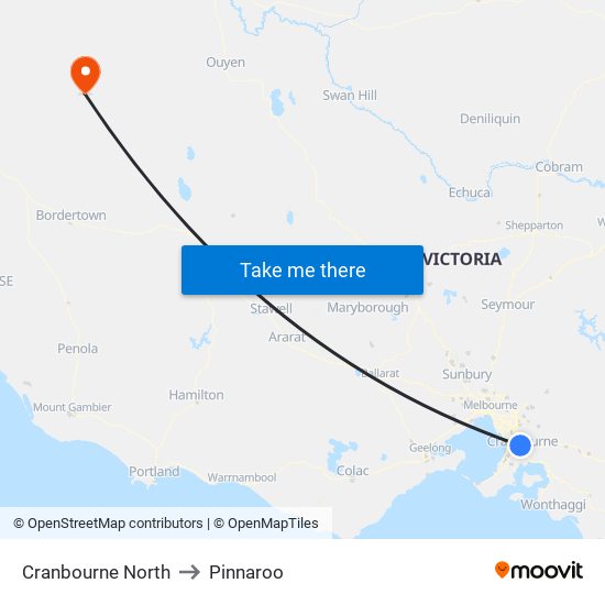 Cranbourne North to Pinnaroo map