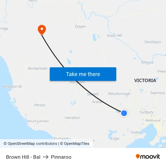 Brown Hill - Bal to Pinnaroo map
