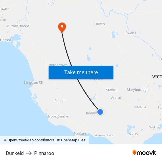 Dunkeld to Pinnaroo map