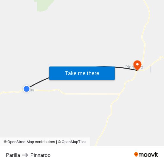 Parilla to Pinnaroo map