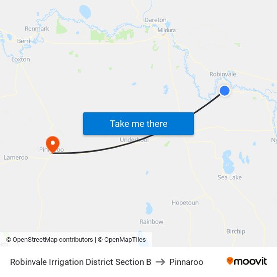 Robinvale Irrigation District Section B to Pinnaroo map